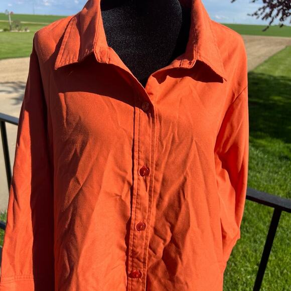 Blair Women’s XL button down top, burnt-orange color, 3/4 length sleeves - Picture 2 of 7